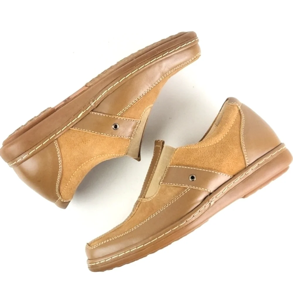 Calden Suede Leather Slip-on Casual Loafer Elevator Shoe Tan Men's Size 7 - Picture 9 of 16